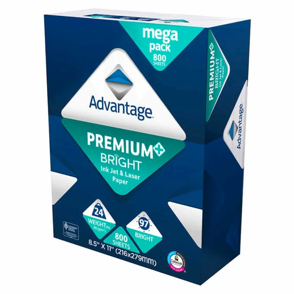 Advantage Multi Purpose Premium Bright Ink Jet Y laser Paper‎ 8.5'' X 11